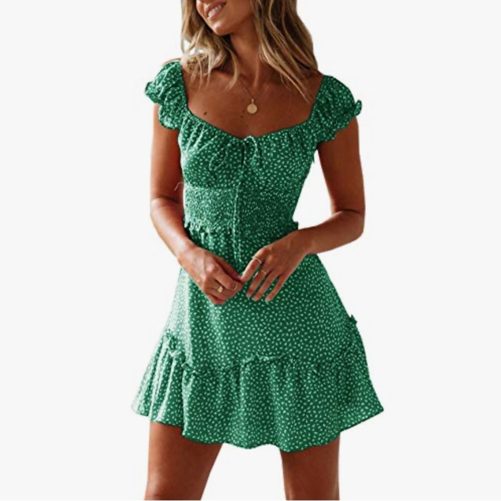 Ruffle Sleeve Sweetheart Neckline Dress Mini Dresses